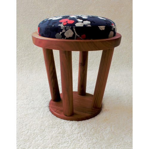 Tabouret Noyer floral