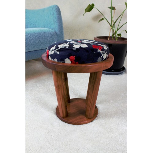 Tabouret Noyer floral